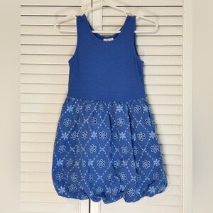 Janie and Jack Tank Dress Girl's Youth Bubble Hem Eyelet Surf Blue Size 3 NWOT